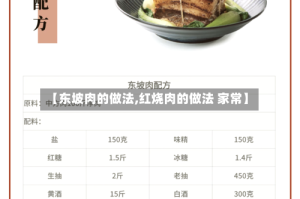 【东坡肉的做法,红烧肉的做法 家常】