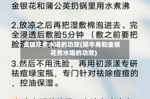 金银花煮水喝的功效(犀牛角和金银花煮水喝的功效)