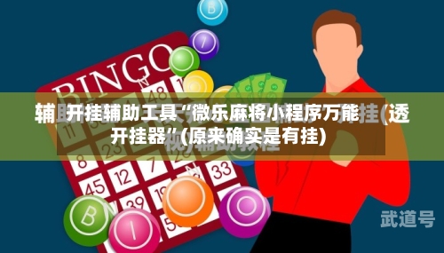 开挂辅助工具“微乐麻将小程序万能开挂器”(原来确实是有挂)-第1张图片